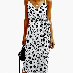 White Leopard Midi Dress